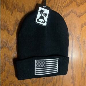 Beanie Knitted Flag Black